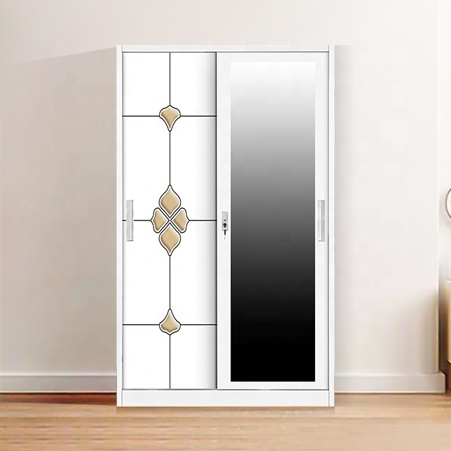 Lemari Pakaian 2 Pintu Besi SLIDING Anti Rayap Anti Banjir 2 swing door metal wardrobe iron bedroom furniture