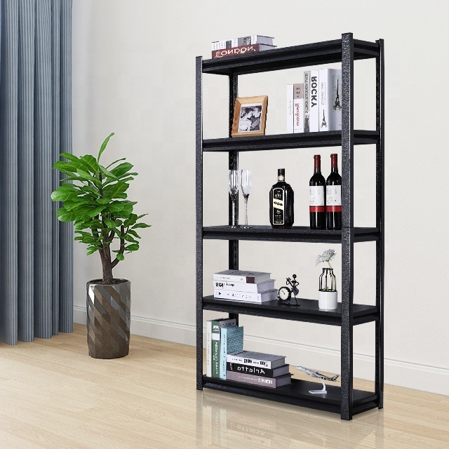 Black 5 Tier Boltless Storage Racking Garage Shelving Shelves Unit Stacking Racks Estante de metal