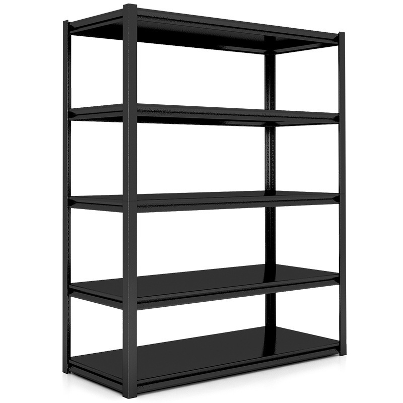 Hot Sale Boltless Shelves Black Metal Rack Shelf 3 4 5 Layer Steel Shelving Black Metal Shelf Unit estante metal raf