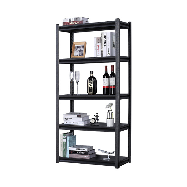 Black 5 Tier Boltless Storage Racking Garage Shelving Shelves Unit Stacking Racks Estante de metal