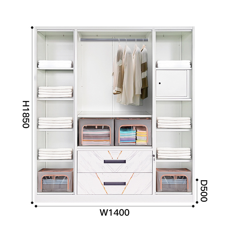 Modern Clothes Cabinet Simple custom closet bedroom glass wardrobe white Closet Organizers Easy Storage Closet Wardrobes