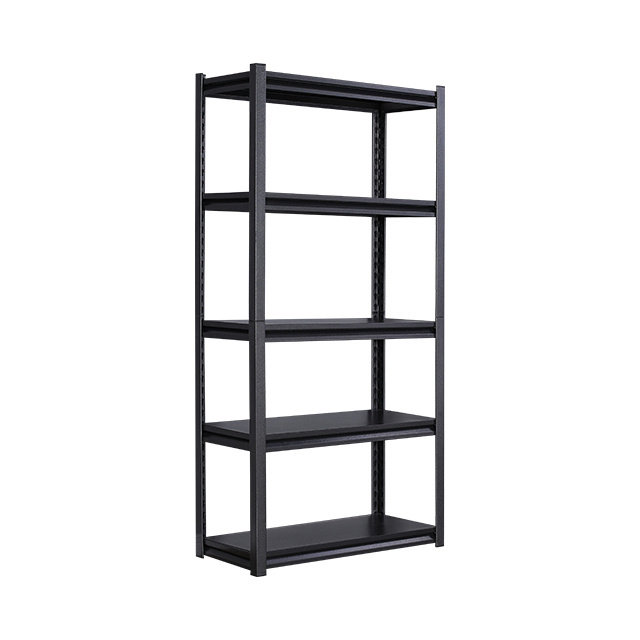 Black 5 Tier Boltless Storage Racking Garage Shelving Shelves Unit Stacking Racks Estante de metal