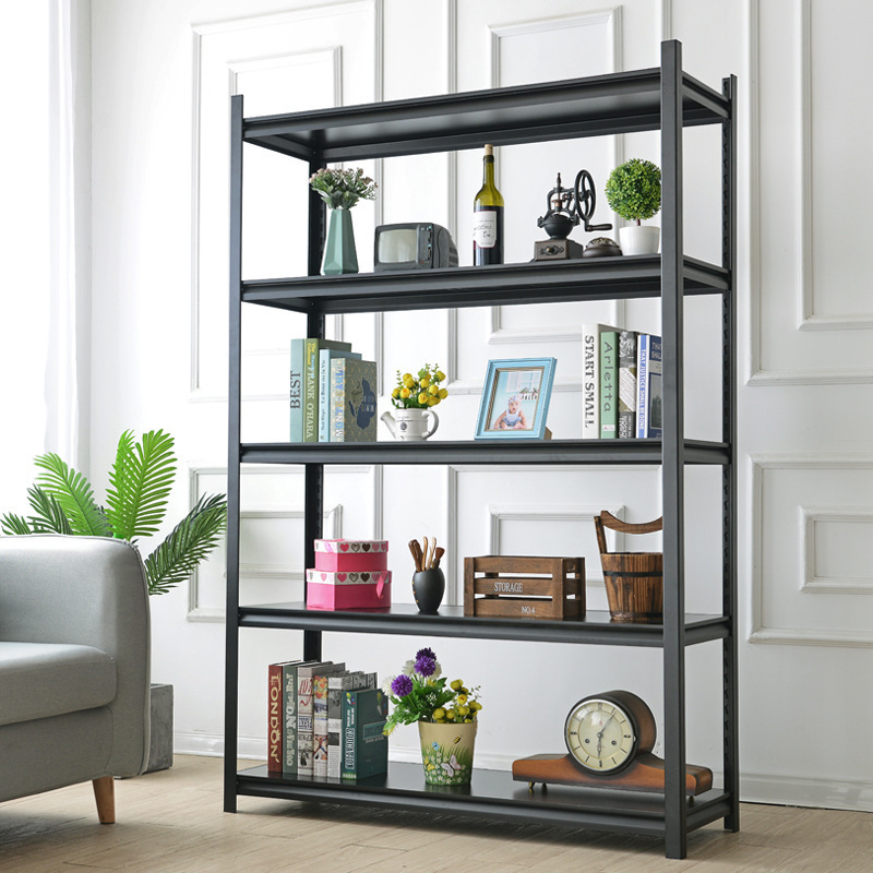 Hot Sale Boltless Shelves Black Metal Rack Shelf 3 4 5 Layer Steel Shelving Black Metal Shelf Unit estante metal raf