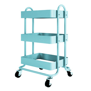 Metal Mesh Rolling Storage Cart 3 Tier Rolling Tool Cart With Handle and Lockable Wheels For Office Kitchen carro rodante kereta