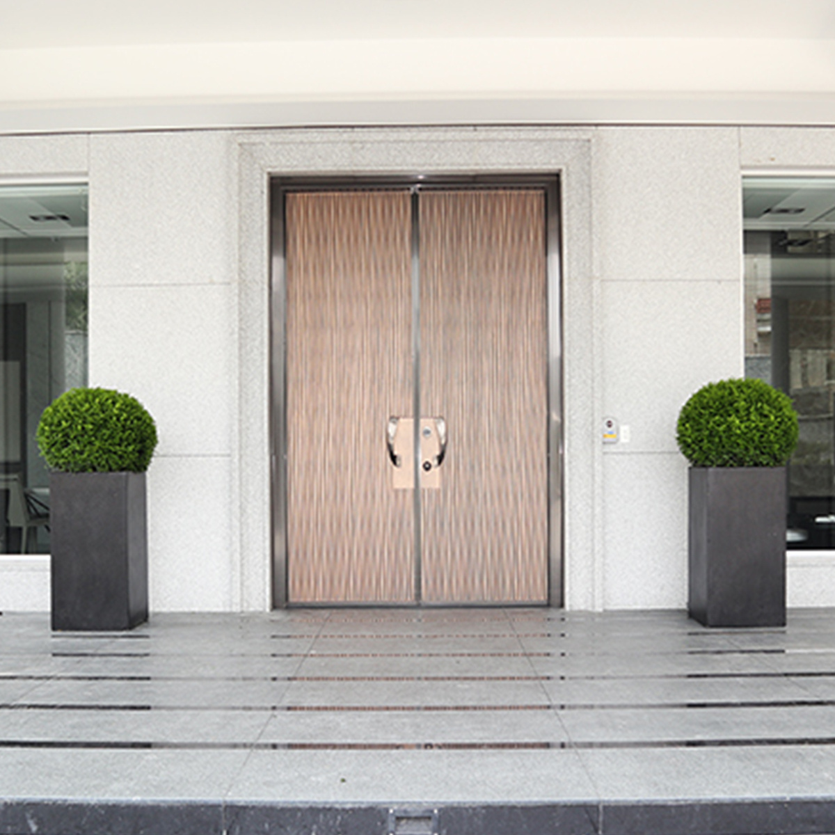 H3 Lake Wave-Steel Double Doors Customized Luxury Entry Door Soundproof Fireproof Entrance Door