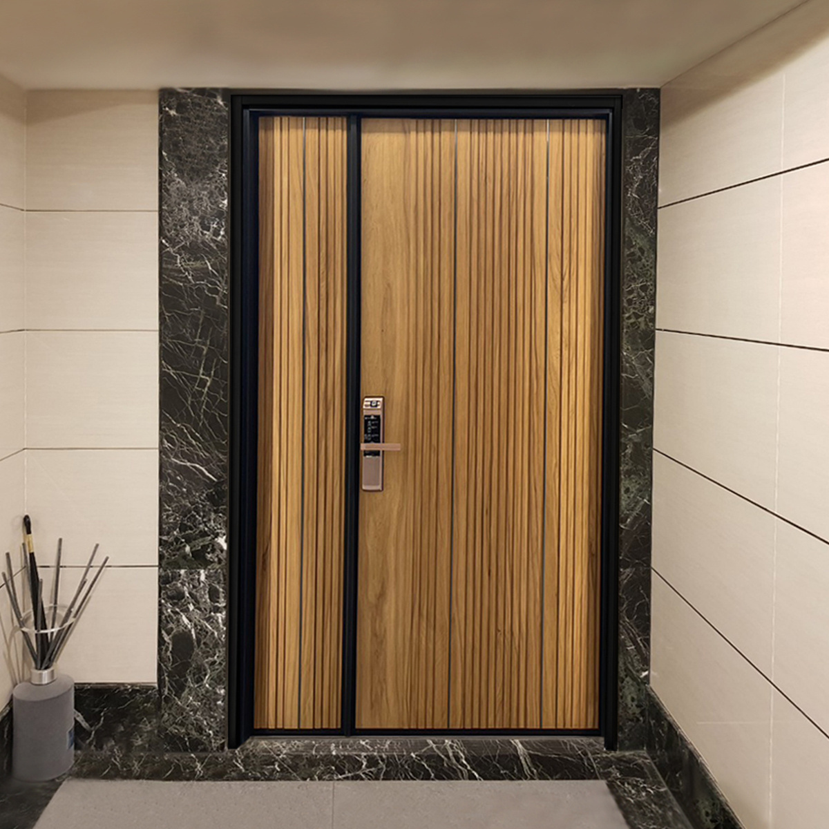 Taiwan Brand Soundproof Fireproof Hotel Door - H3 Brand New Lake Water Double Door Villa Entry Door