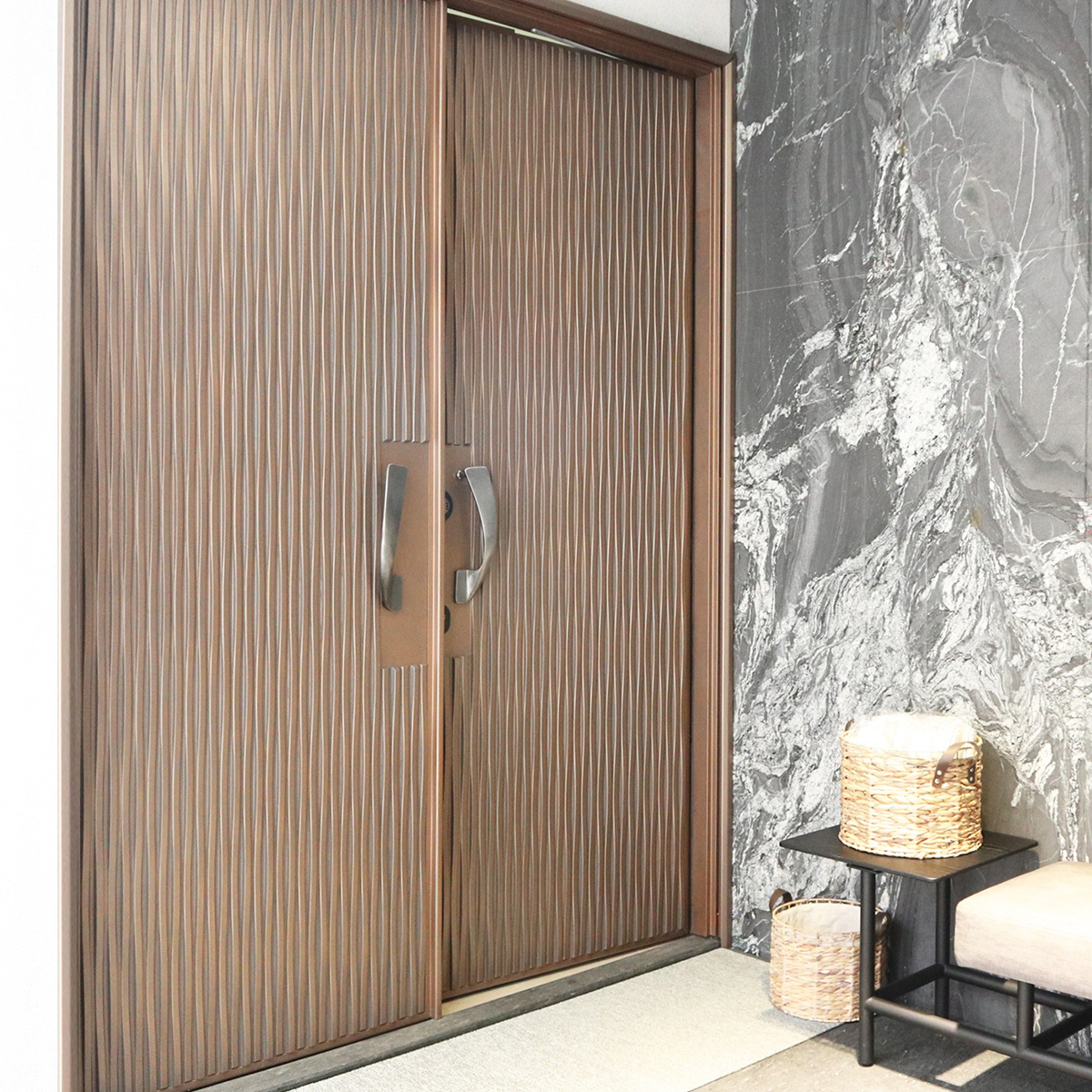 H3 Lake Wave-Steel Double Doors Customized Luxury Entry Door Soundproof Fireproof Entrance Door