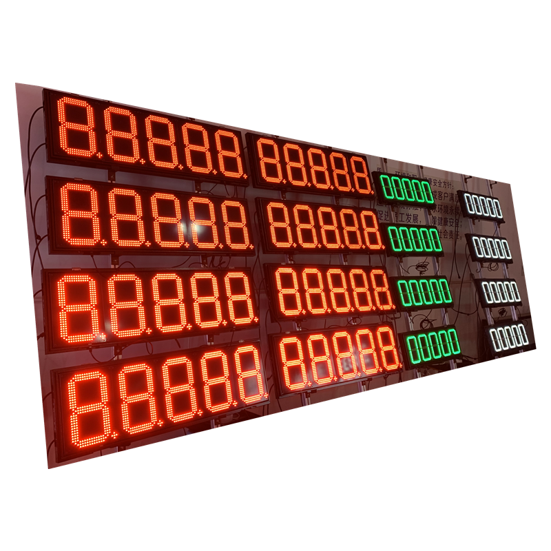 Kenya 8inch 888.88 Red Green White gas led price board for petrol station display