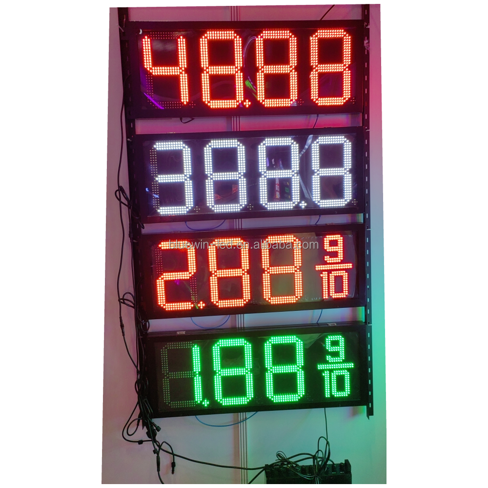 led commercial advertising display screen gas station sign pole for sale