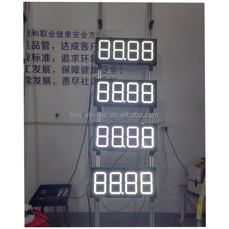 7 segment large LED wifi rf remote  RS485 8 inch led gas price display panel for petrol station