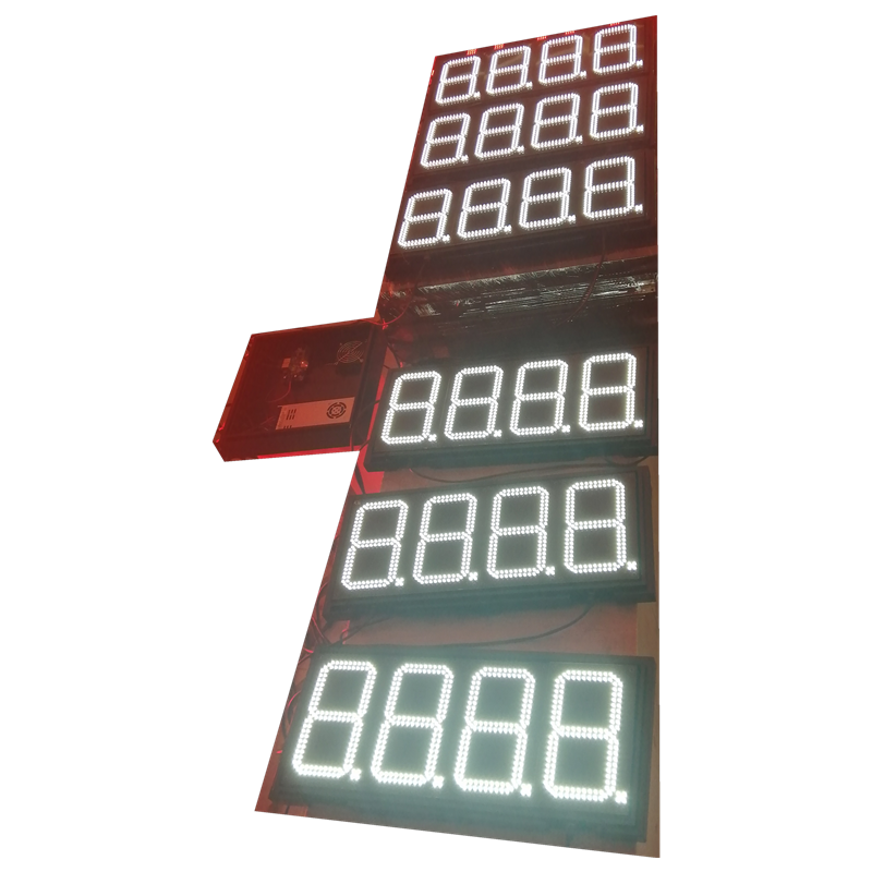 7 segment large LED wifi rf remote  RS485 8 inch led gas price display panel for petrol station