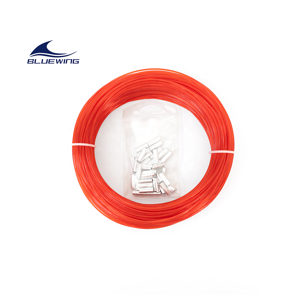 50YD/100YD Nylon Monofilament Fishing Lines Mono Outrigger Line Rigging 20/40pcs Aluminum Sleeve Crimps and 400LB Test