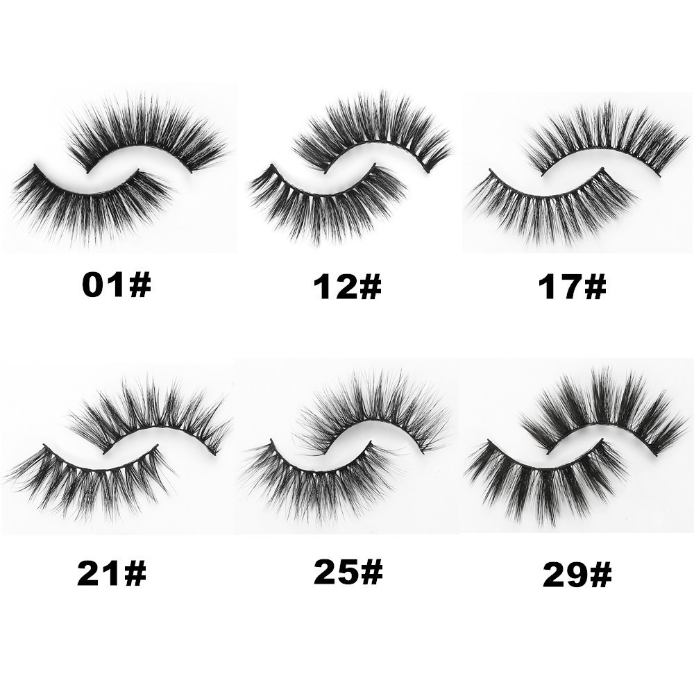 3pairs New Style Beauty Makeup Eyelashes 3D Mink Long Lasting Natural False Eyelashes Hot Sale Black Faux Mink Eyelashes