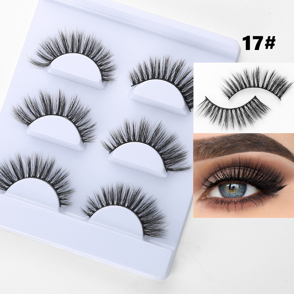 3pairs New Style Beauty Makeup Eyelashes 3D Mink Long Lasting Natural False Eyelashes Hot Sale Black Faux Mink Eyelashes