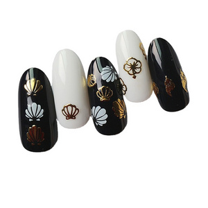 Gold Black Nail Art Stickers Flowers Autumn Leaf 3D Decals Sliders Fall Nails Designs Foils Decorations Manicure Fun Nail Art