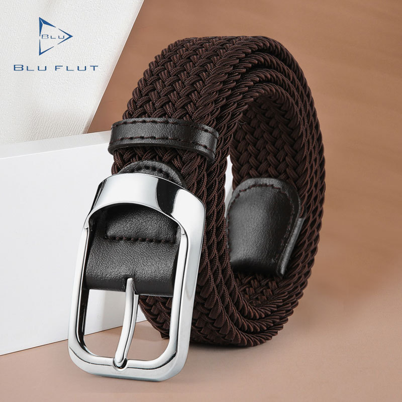 Blu flut female stylish fashion lady nylon microfiber women weave belts