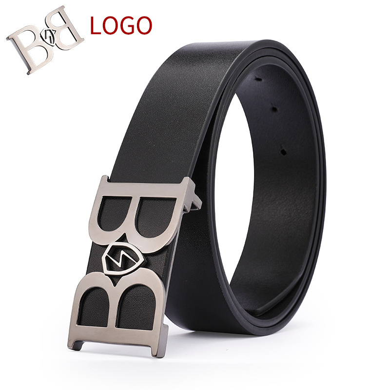 Whitebelt Blu Flut custom design belt buckle Stainless Steel BeltBuckle Cowhide Belt custom belts