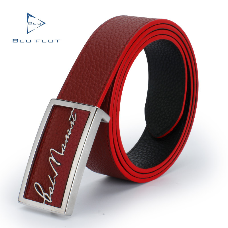 Blu Flut fashion custom cow leather women belts steel buckle ladies dress belt