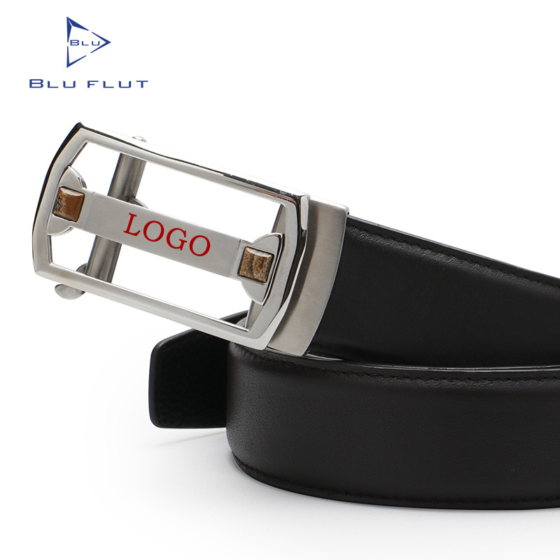 Blu Flut custom logo belt special automatic buckle with sodalite gemstone custom design belt buckle belt for man