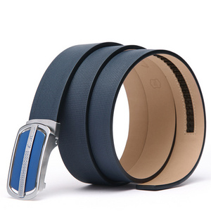 top quality full grain men genuine automatic leather belt with custom buckle for men