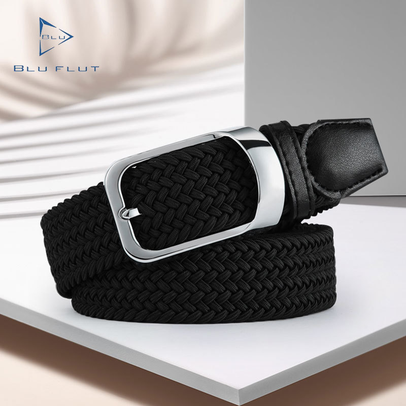 Blu flut female stylish fashion lady nylon microfiber women weave belts