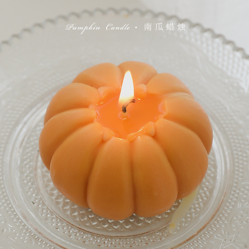 Wholesale Happy Halloween Artificial Fragrance Fruit Yellow White Pumpkin Scented Candle