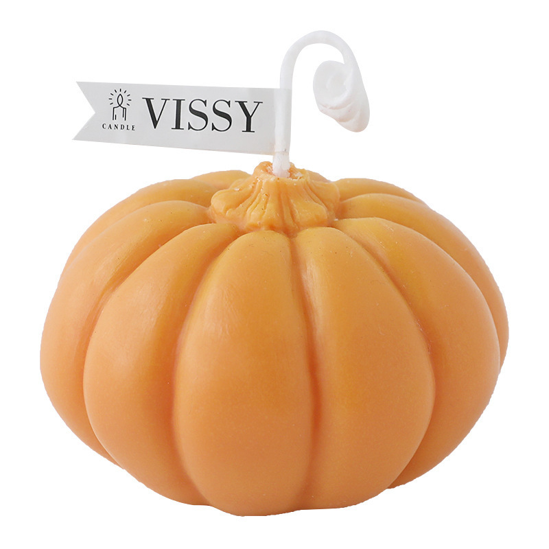 Wholesale Happy Halloween Artificial Fragrance Fruit Yellow White Pumpkin Scented Candle