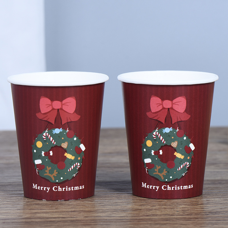 mini bagasse cup biodegradable paper pulp cups for christmas paper logo soda cup