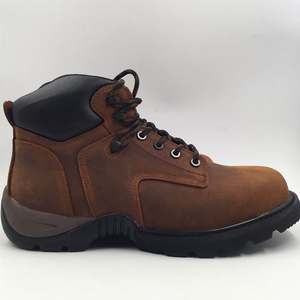 DSW Brand Genuine Leather Men Working Safety Shoes Composite Toe Hiking Boots Industrial Work Boots