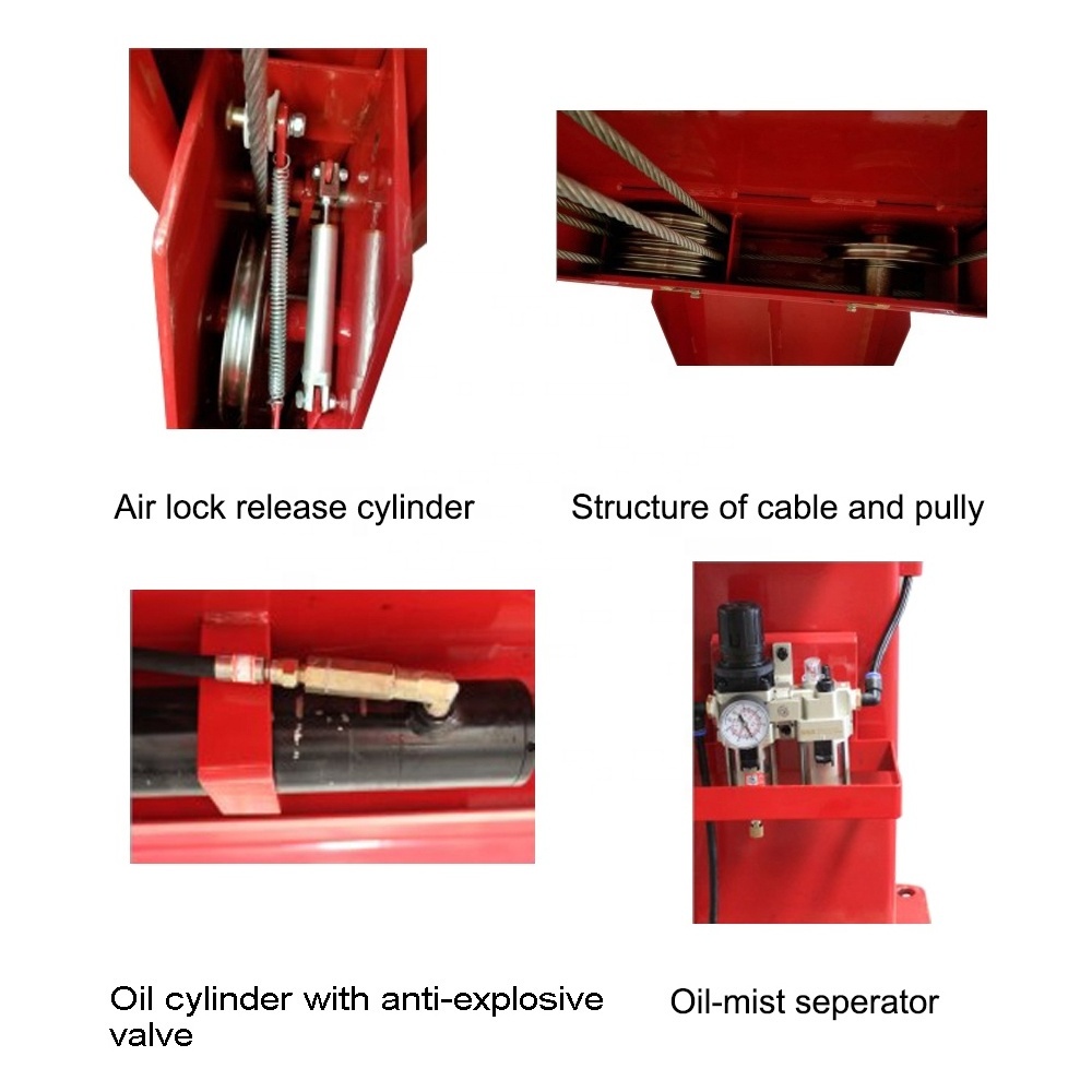 High quality wheel alignment four post hydraulic car lift heavy duty 4T with scissor type middle lift with CE