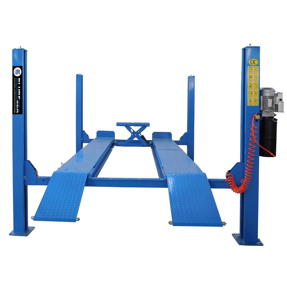 4T wheel alignment 4 post car lift machine for garage car packing and lifting