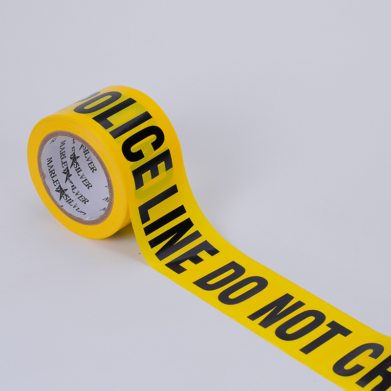 Custom No-Adhesion Logo Yellow Black Traffic Barrier Barricade PE Caution Warning Tape