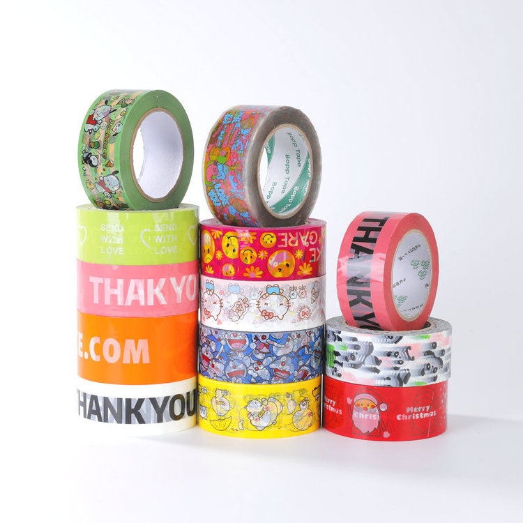 Free Sample Personalized Box Sealing Cartoon Printed Pattern Sealing Packaging Tape with Logo