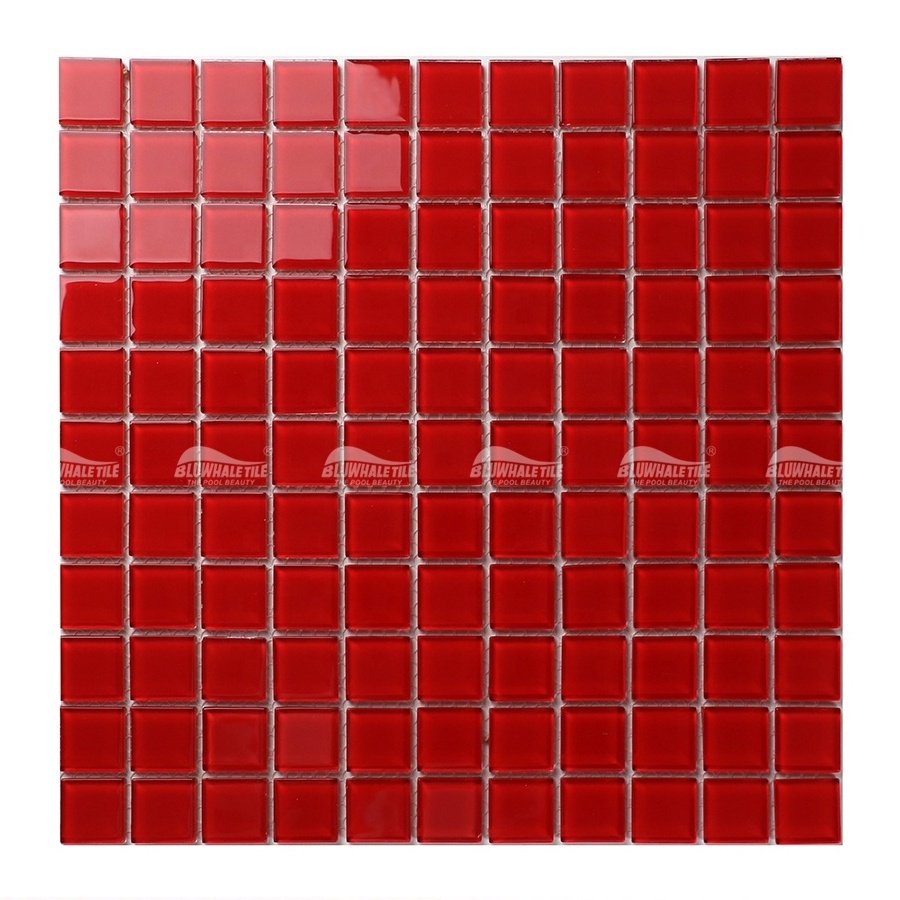 Bluwhale Tile One Stop Pool Supplier Foshan Factory Price Bathroom Square Mix Color Blue Swimming Pool Crystal Mosaic Glass Tile