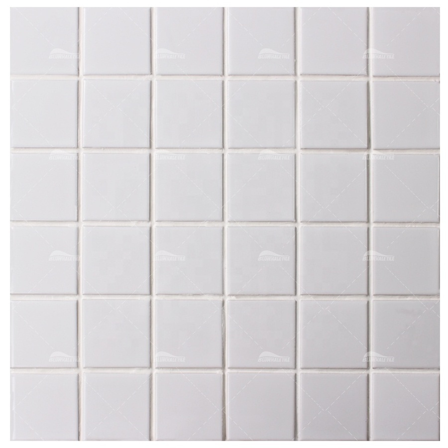 2x2 Cheap Glossy Bathroom Floor Wall Mozaic Square Pink White Blue Mix Color Glazed Ceramic Porcelain Swimming Pool Tile Mosaic