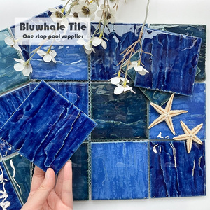 Bluwhale Tile One Stop Manufacturer Cheap Price 4 Inch Ceramic Pool Tile Blue Mosaic Tiles Philippines for Swimming Pool