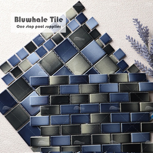 Bluwhale One Stop Mosaic Tile Suppliers Wall Brickbond Ceramic Glazed Gradient Color Waterline Mosaic Pools Swimming Tile