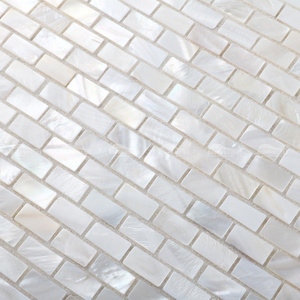 Bluwhale Kitchen Backsplash Shower Spa Bathroom White Natural Mother Of Pearl Brick Shell Mosaic Swimming Pool Shell Tile