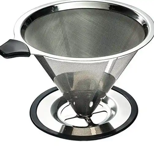 Stainless Steel Double Layer Coffee Filter Versatile for American Coffee Drip and Various Tea Leaks