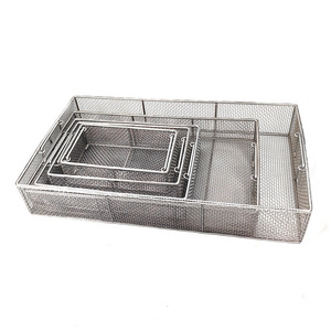 Perforated and welded filter   frame SUS metal wire mesh sterilization basket for medical ultrasonic cleaning filter box