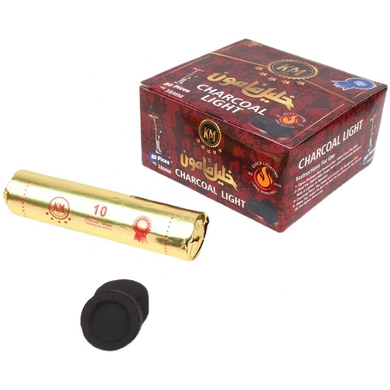 Arabian l 33mm 40mm Quick Burning Smokeless Odorless Premium Charcoal Incense Charcoal Cconut Coal shisha Charcoal