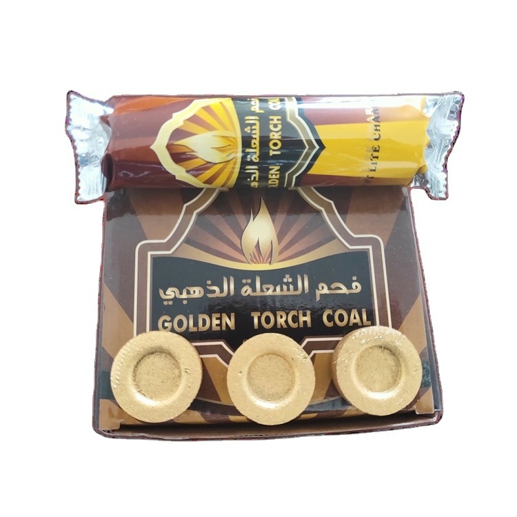 Arabian Hookah Charcoal 33mm Colorful Fast Burn Smokeless Odorless Incense Charcoal Coconut Coal Round Hookah