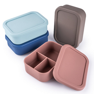 Food Storage Box Salad Container Silicone Bento Lunch Box  for kids and adults