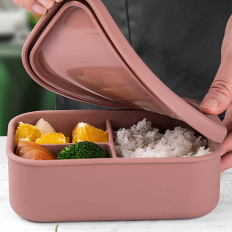 Food Storage Box Salad Container Silicone Bento Lunch Box  for kids and adults