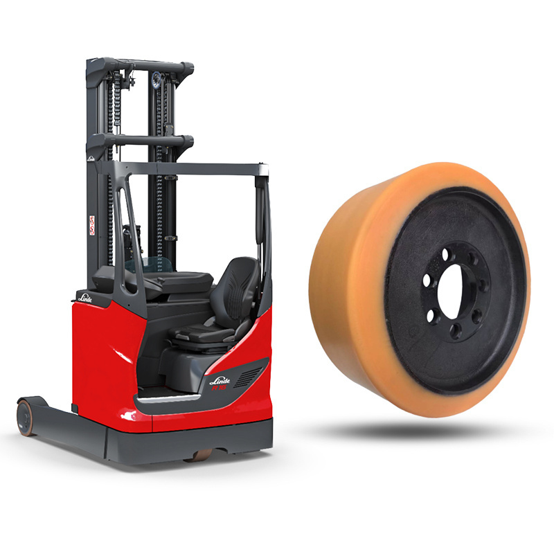 LINDE 343*135*80mm Electric Forklift Truck PU Tire R16 R20 High Rebound Polyurethane Driving Wheels