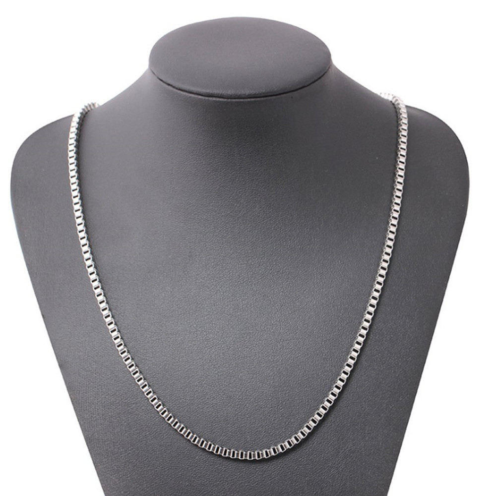 Wholesale various size Silver / gold / rose gold / black / Box necklace chain 316L stainless steel Box chain necklace