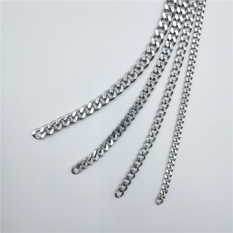 Wholesale various size cuban link chain necklace 316L stainless steel necklace chain