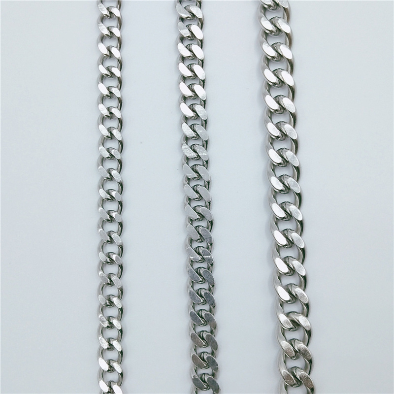 Wholesale various size cuban link chain necklace 316L stainless steel necklace chain