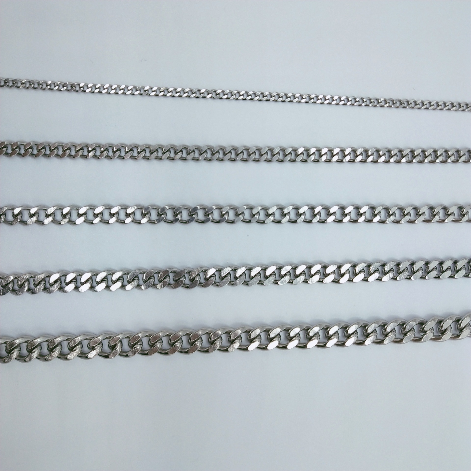 Wholesale various size cuban link chain necklace 316L stainless steel necklace chain