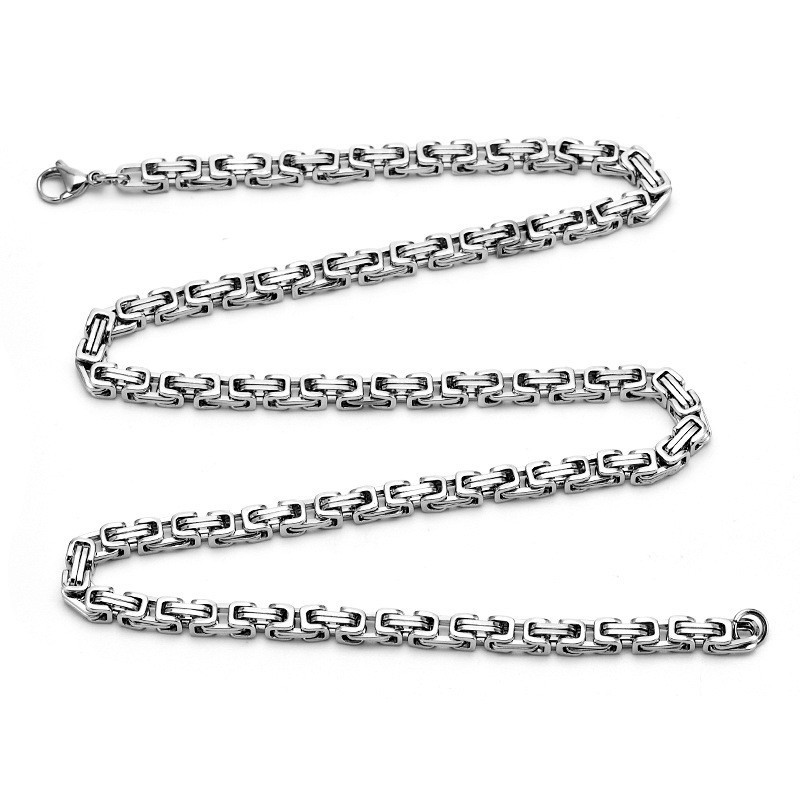 Various sizes Stainless steel byzantine necklace chain 4mm / 5mm / 6mm / 7mm / 8mm / 10mm byzantine king chain necklace